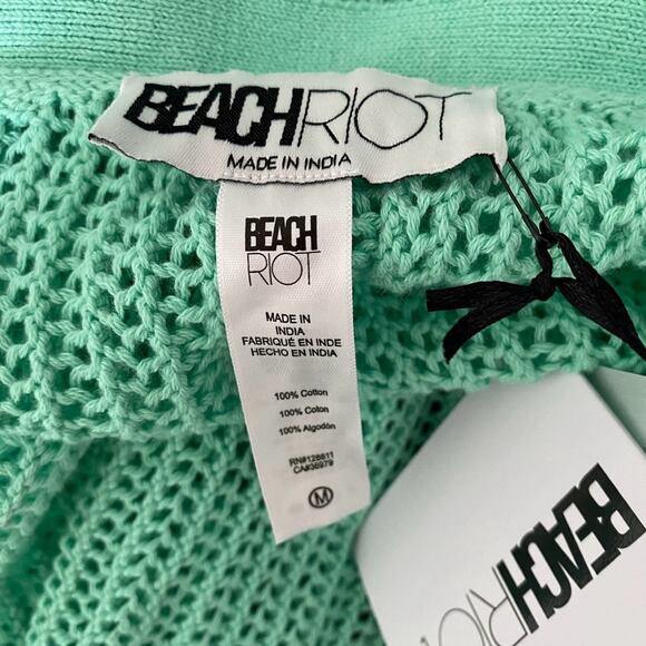 Beach Riot NWTs Romee High Neck Halter Green Crochet Dress Swim Coverup medium - Picture 7 of 9